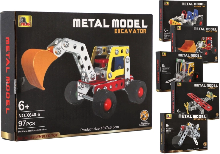 Set de construcție metalică pentru mijloace de transport – mix de modele
