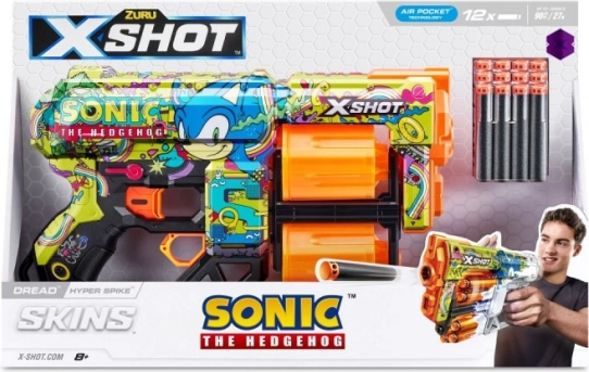 X-Shot Skins Dread Sonic – pistolă cu proiectile din spumă, tambur de 12 săgeți