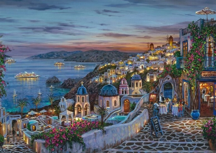 Puzzle Apus de soare peste Santorini 1000 piese SCHMIDT
