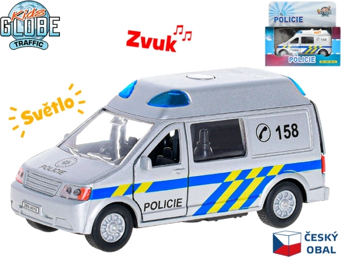 Mașină de poliție Kids Globe Traffic 13 cm cu lumină și sunet