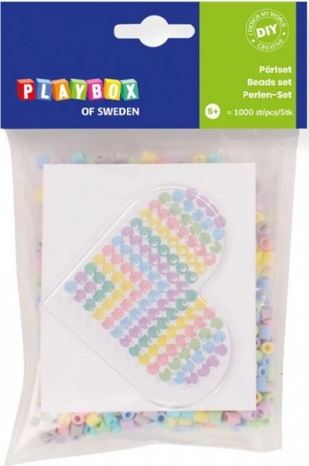 Playbox Set mic pentru lipire mărgele Inimă 1000 buc
