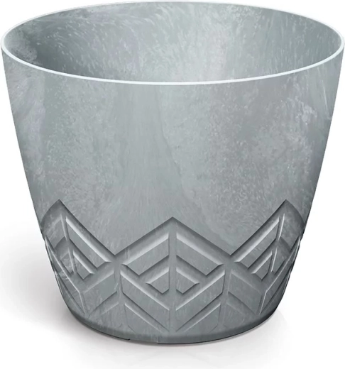 Ghiveci cu efect de beton 29,5 cm din plastic reciclat, gri