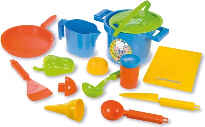 Set de bucătărie pentru nisip, pentru copii, 14 piese
