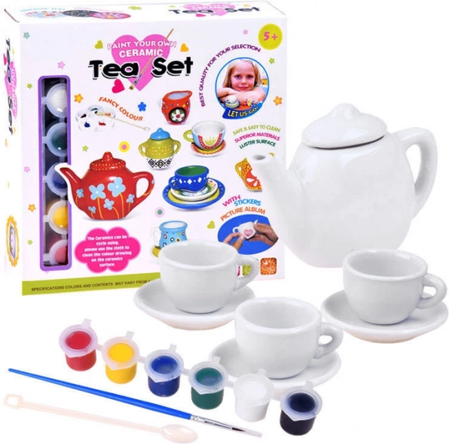 Set de ceai din ceramică pentru pictat – fă-l singur