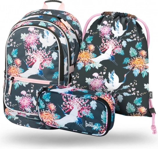 Set școlar Core Birds: rucsac, penar și săculeț