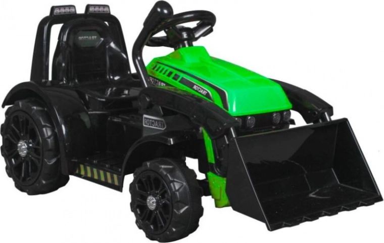 Tractor electric pentru copii cu încărcător frontal și claxon – verde