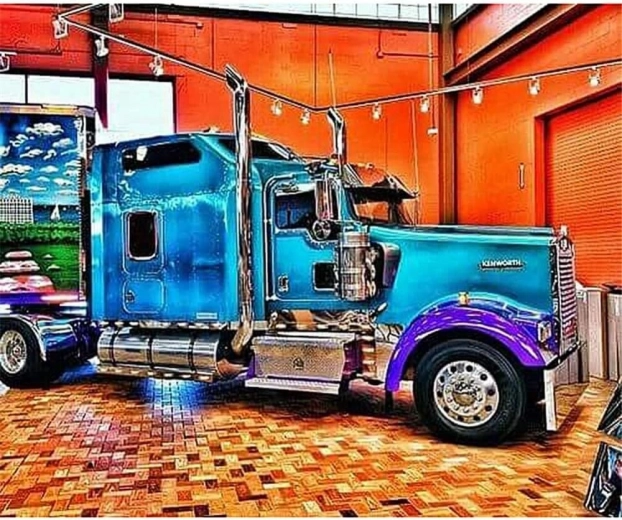 Pictura cu diamante Camion strălucitor 30x40 cm