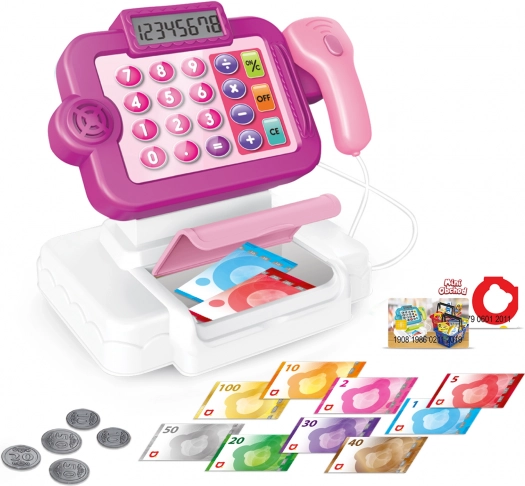Minicasă de marcat electronică pentru copii - roz