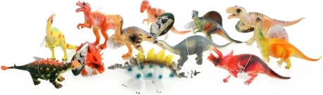 Dinozauri mici din cauciuc – set 12 buc