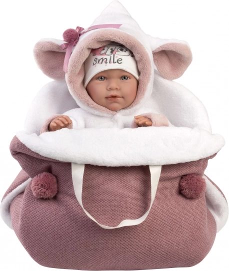 Llorens 74048 NEW BORN - păpușă realistă bebeluș cu sunete și corp moale din material textil - 42 cm