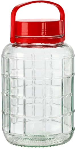 Borcan din sticlă 2 l cu capac din plastic