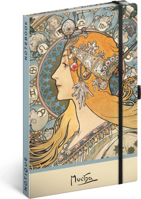 Caiet Alfons Mucha – Zodiac, punctat 13 × 21 cm