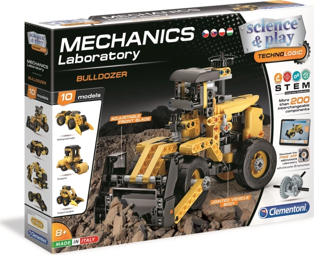 Clementoni Laboratorul de Mecanică Buldozer 10în1 – set educativ STEM