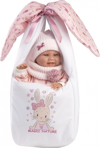 Llorens New Born fetiță – păpușă realistă bebeluș cu corp din vinil integral 40 cm