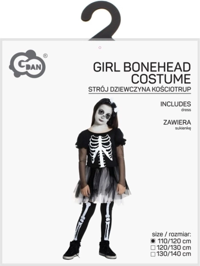 Costum schelet pentru fete 110–120 cm