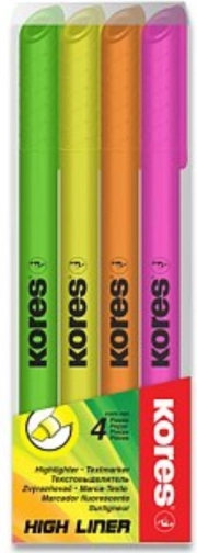 Kores Evidențiatoare High Liner Set 4 Buc