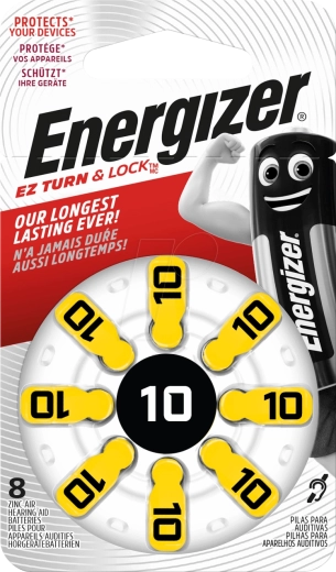 Energizer baterii pentru aparate auditive tip 10, 1,4 V, 8 buc