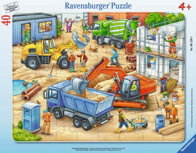 Ravensburger puzzle Mașini mari de construcții 40 piese