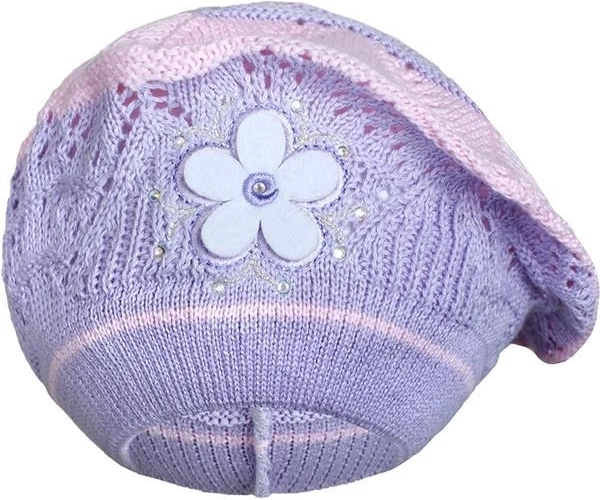 Beretă tricotată New Baby mov pentru copii 3–4 ani