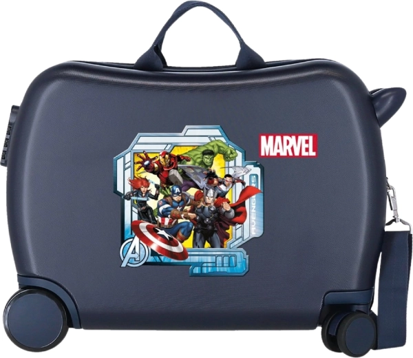 Valiză pentru copii tip ride-on, cu roți, Marvel Avengers Portal, albastru închis, 34 l