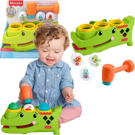 Fisher-Price jucărie activă de ciocănit Crocodil cu mingi