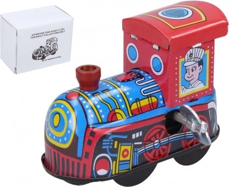 Locomotivă metalică cu mecanism cu cheiță, 6 cm