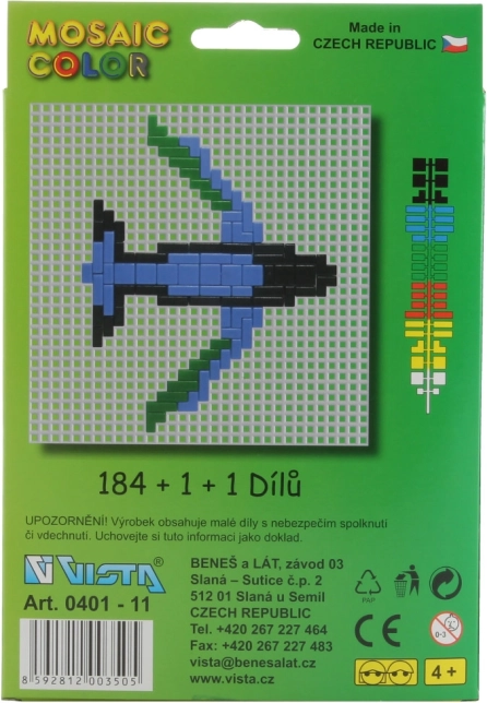 Set constructiv Mosaic Color 2în1 – elicopter și avion, 186 piese