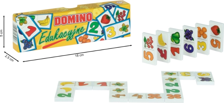 Domino din plastic educativ – numere și fructe