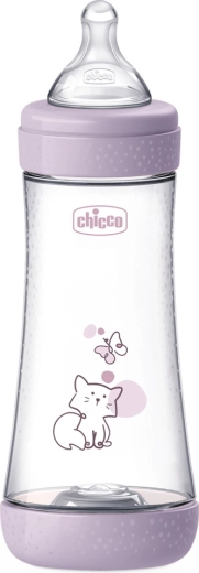 Biberon anti-colici Chicco Perfect5 300 ml pentru fetițe, debit rapid 4m+