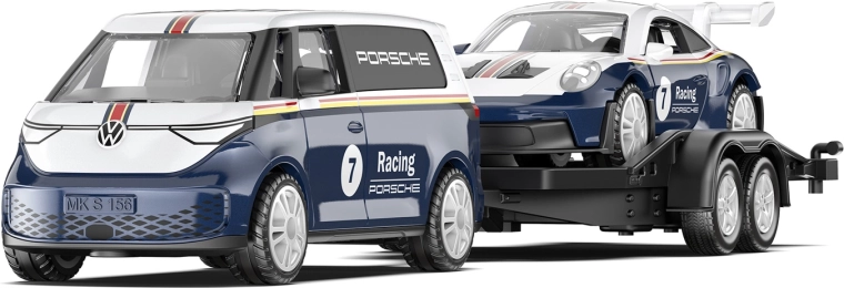 Siku Super VW ID. Buzz cu remorcă și Porsche 911 GT3 RS