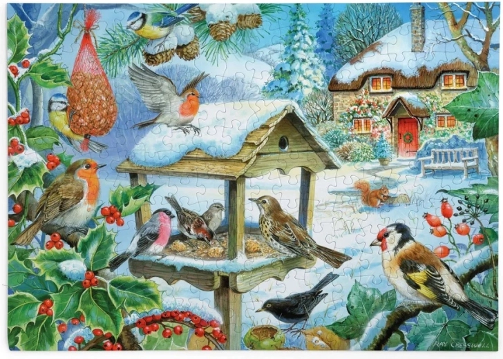 House of Puzzles Puzzle Păsărele la hrănitoare, 250 de piese mari