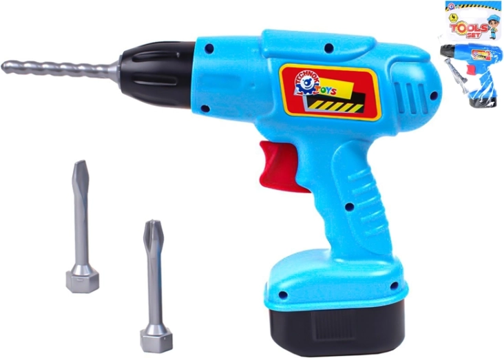 Bormașină de jucărie din plastic pentru copii cu burghie interschimbabile 17 cm