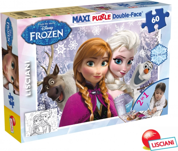 Frozen Puzzle Maxi 60 Elsa și Anna 70x50 cm 2în1