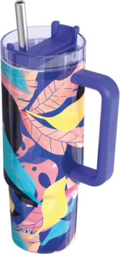 Cană termo din oțel inoxidabil Quokka Vibe Midnight Forest cu pai 880 ml