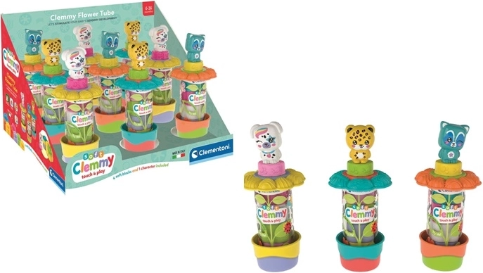 Clementoni Baby Clemmy cuburi moi în tub – grădină