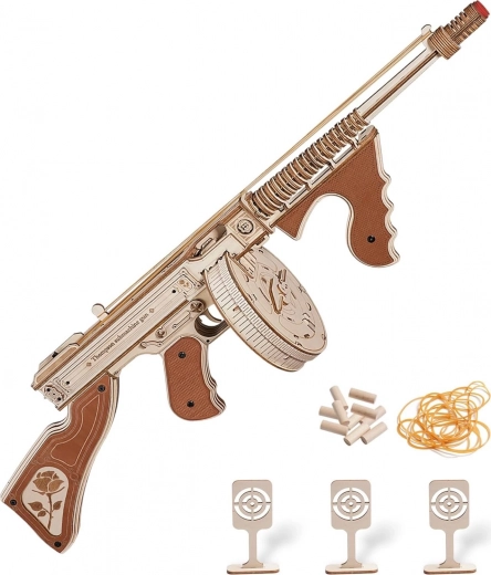 RoboTime machetă mecanică 3D din lemn – pistol-mitralieră THOMPSON