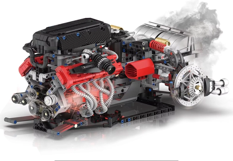 Motor V12 realist cu mecanisme funcționale