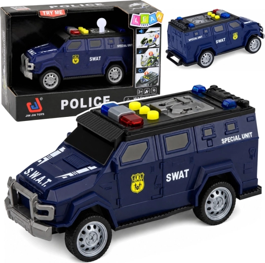 Mașină unitate SWAT cu lumini și sunete 1:32, 15 cm - 1 bucată