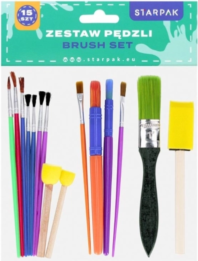 Set de pensule de pictură și aplicatoare din spumă 15 buc.