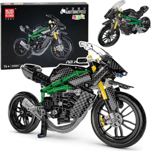 Set de construcție motocicletă sport de curse neagră – 656 piese