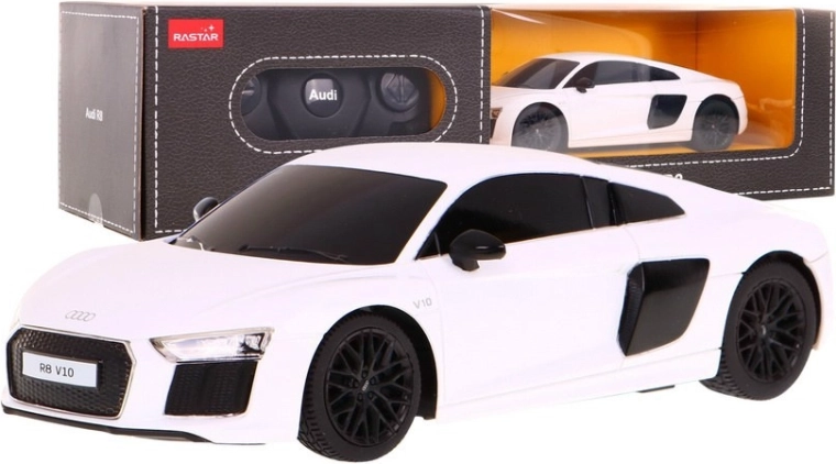 Audi R8 alb RASTAR 1:24 Mașină cu telecomandă + telecomandă 2,4 GHz