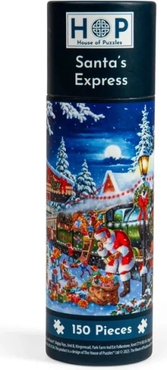 Puzzle HOP Trenul de Crăciun al lui Moș Crăciun, 150 de piese mini