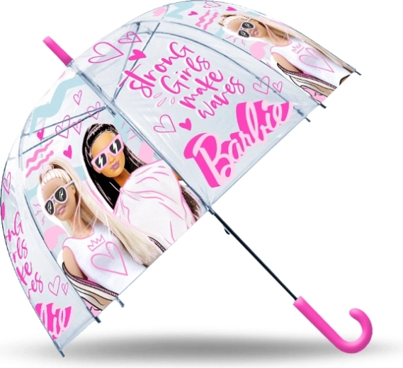 Umbrelă automată transparentă BARBIE pentru copii