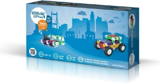 Set de construcție din plastic SEVA City mini 1 cu module sonore, 145 de piese