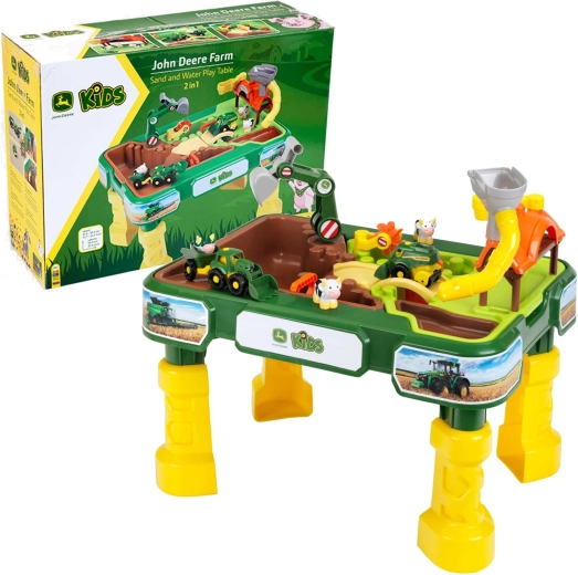 Măsuță de joacă pentru copii cu nisipar John Deere Fermă
