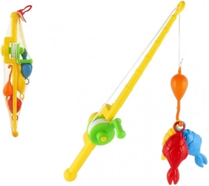 Jucărie pentru copii set de pescuit cu undiță de 50 cm în plasă