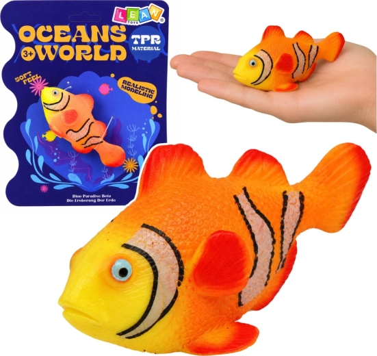 Figurină din cauciuc – pește clovn cu trei pete (burtos) 10,5 cm