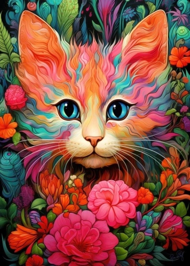 Puzzle pisoiaș și floare 300 piese