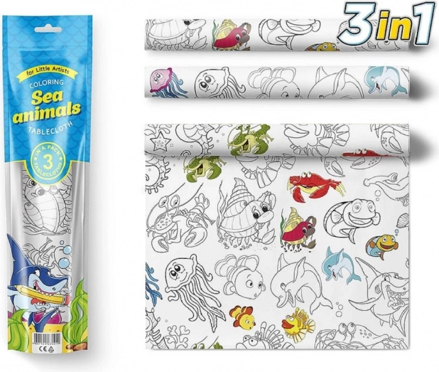 Fețe de masă de colorat Pexi - animale marine