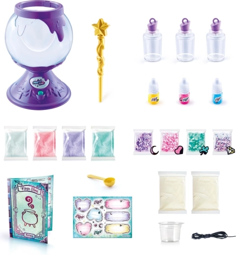 Baghetă aurie și sticluțe pentru gât